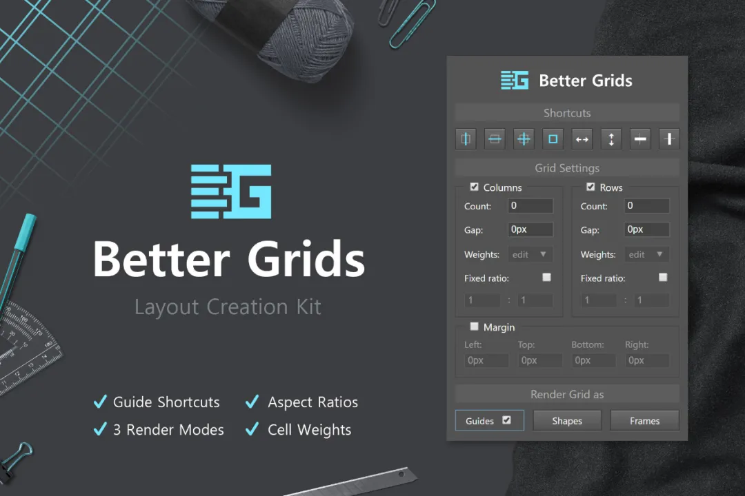 PS网格辅助线插件 Better Grids 汉化版！排版必备神器！ - 资源分享网-资源分享网